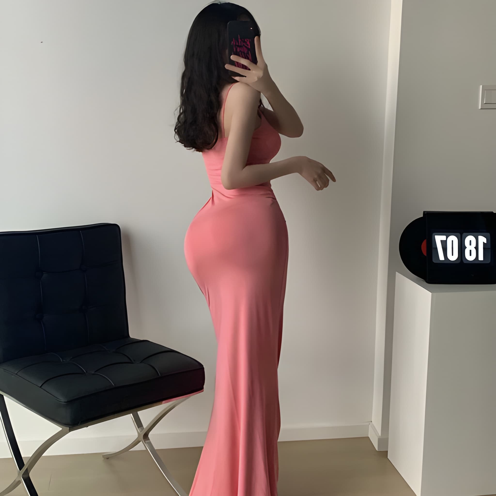 Serena Sculpt Fishtail Maxi Dress - Pink