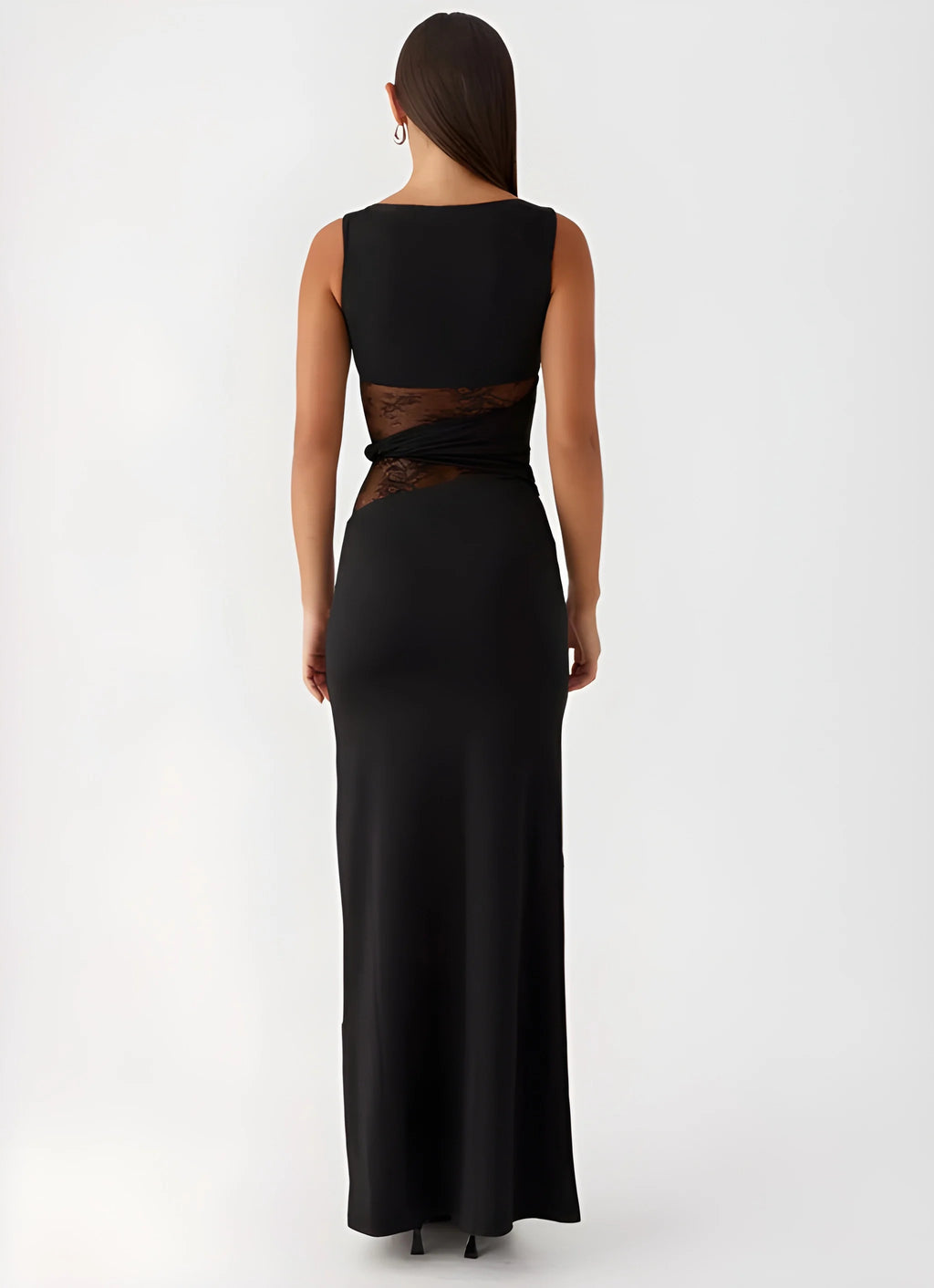 Celeste Lace Cut-Out Maxi Dress - Black