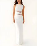 Celeste Lace Cut-Out Maxi Dress - White