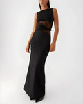 Celeste Lace Cut-Out Maxi Dress - Black