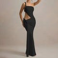 Seraphina One-Shoulder Cut-Out Maxi Dress - Black